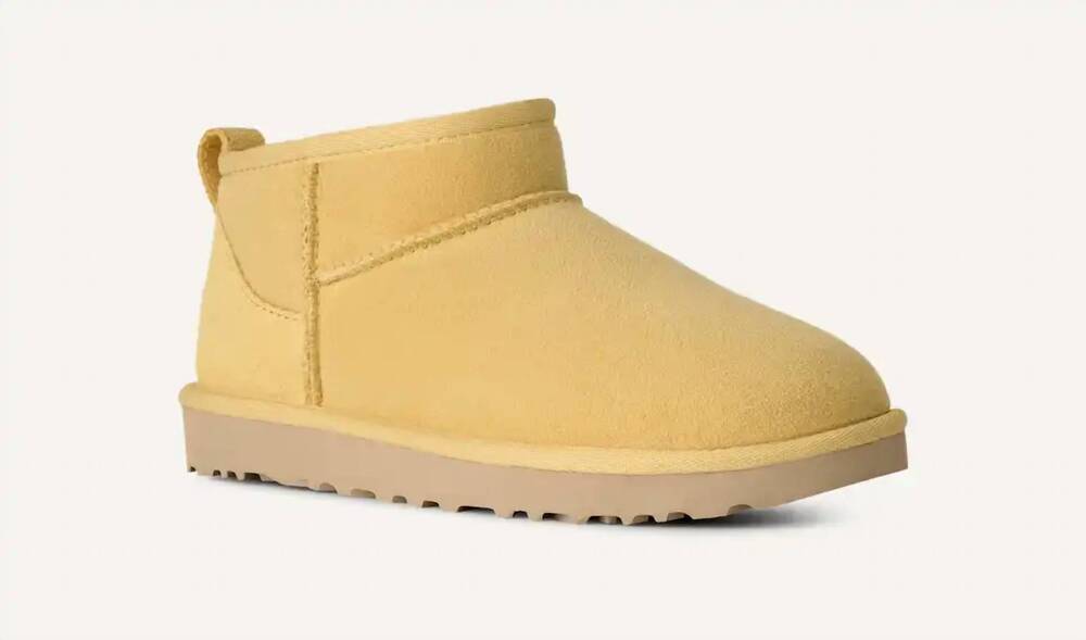 NEW UGG women's classic ultra mini boot in muted mustard